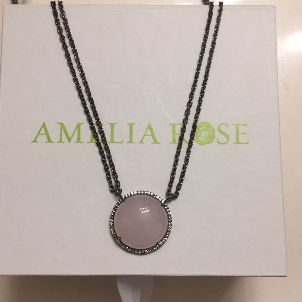 Amelia Rose blush pendant necklace